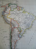 South America Brazil Peru Colombia Venezuela 1886 Flemming detailed map