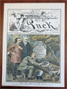 New York Politics Gillam Art 1885 Puck Political Cartoons lot x 10 color prints