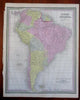 South America Lot x 5 large nice Maps 1850 Cowperthwait Brazil Venezuela Peru