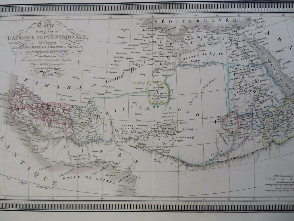Africa interior Mountains of the Moon Fictional Geography 1834 Vivien large map