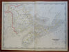 New Brunswick & Nova Scotia Maritimes Canada 1885 Cram scarce large detailed map