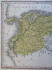 Colombia Guyana Suriname French Guyana 1825 Young engraved map