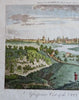 Dublin Ireland Prospect city view from Phoenix Park 1790 engraved w/ hand color