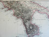 Italy 4 sheet wall map Rome Florence Naples Venice 1891 Stieler detailed map