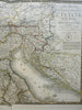 Northern Italy Switzerland Savoy Parma 1836 Brue large detailed map hand color