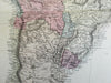 South America continent 1875 scarce large Ettling hand colored map