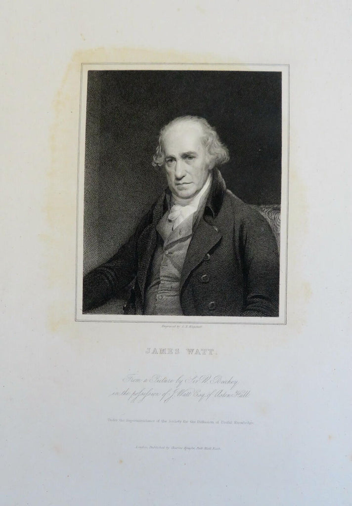 James Watt Scottish Inventor c. 1850's fine India Proof engraved portrait