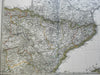 Spain and Portugal 1857 Berghaus & Stulpnagel highly detailed four sheet map