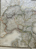 Northern Italy Switzerland Savoy Parma 1836 Brue large detailed map hand color