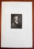 Blaise Pascal French Mathematician c. 1850's fine India Proof engraved portrait