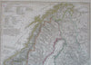 Sweden Norway Finland Scandinavia 1855 Koehler Hinrich uncommon folio map