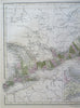 Canada Great Lakes Nova Scotia inset New Brunswick 1853 Hall engraved color map