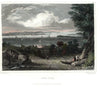 New York City Manhattan NYC harbor sailing ships 1831 lovely rare antique view