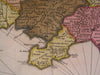 Southern Wales Swansea Bay Great Britain ca. 1700 Schenk & Valk fine color map
