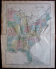 Eastern United States 1853 S. Hall large old map