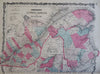 Upper & Lower Canada New Montreal Quebec 1862 Johnson & Ward map Scarce Issue