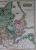 Denmark Iceland Feroe Islands c.1816 large Thomson detailed map