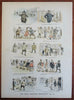 American political Cartooning Opper Art 1880's Puck Humor Lot x 10 color prints