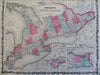 Upper & Lower Canada New Montreal Quebec 1862 Johnson & Ward map Scarce Issue