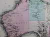 Australia New South Wales Tasmania Van Diemen's Land counties c.1877 scarce map