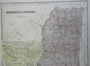 Mississippi & Louisiana states southern USA 1876 scarce U.K. made map
