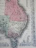 Australia New South Wales Tasmania Queensland 1862 Johnson Ward map Scarce Issue
