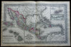 Caribbean Central America Mexico Cuba Bahamas Jamaica 1872 Mitchell map