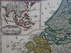 Dutch Netherlands United Provinces Holland c. 1750 Homann decorative folio map
