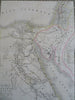 Ancient Egypt Nubia Sinai Holy Land 1822 Brue large detailed map hand color