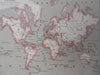 French World Colonies Algeria Senegal Mozambique French Guyana 1850 Dyonnet map