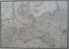 Kingdom of Prussia Saxony Westphalia 1836 Brue large detailed map hand color