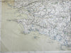 Rennes Brittany France Normandy Quimper Brest Cherbourg 1875 Lemercier large map