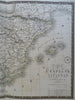Ancient Spain Celt-Iberian Tribes 1827 Brue large detailed map hand color