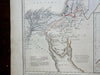 Biblical World Holy Land Canaan Jerusalem Egypt Syria 1855 Philip Historical map