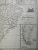 South America Empire of Brazil Bolivia Quito Highlands Andes Mountains 1850 map