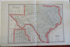 Texas 1884 George Cram large detailed state map