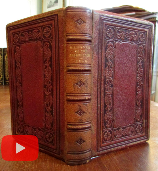 American 1863 Civil War era leather book by T.B. Read 1776 Alleghanies Wagoner