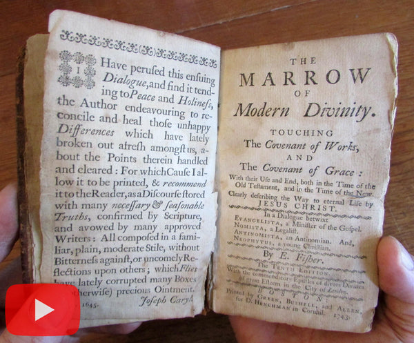 American book 1743 Boston E. Fisher Modern Divinity period leather binding