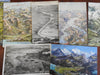 Switzerland Swiss Lakes Mountains c.1915-50 Lot of 55 vintage cartography post cards