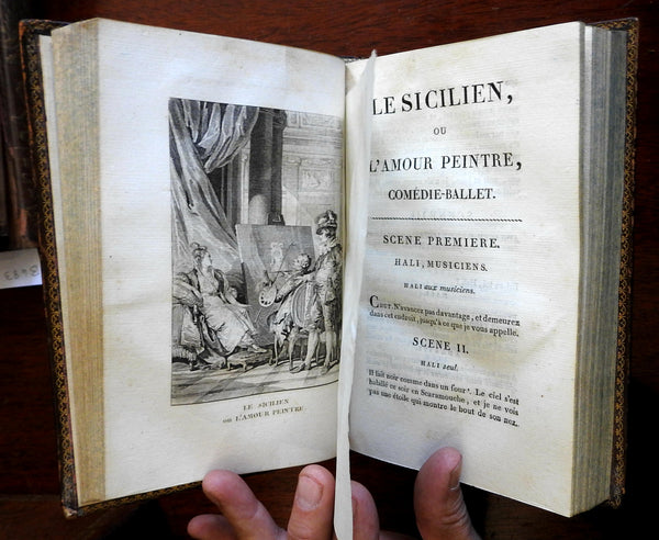 Moliere Works 1804 Lovely French leather set 6 vols w/ 20+