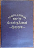 Boston Massachusetts pocket maps c. 1890 Damrell & Upton pair lovely scarce