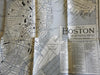 Boston Massachusetts pocket maps c. 1890 Damrell & Upton pair lovely scarce