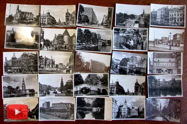 Amsterdam street views Holland c.1920-50's lot x 25 real photo postcards