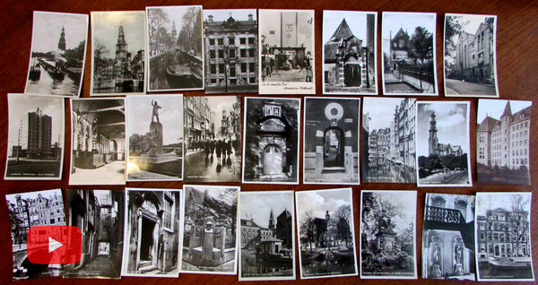 Amsterdam Netherlands Holland 1920-50's lot x 26 real photo post cards
