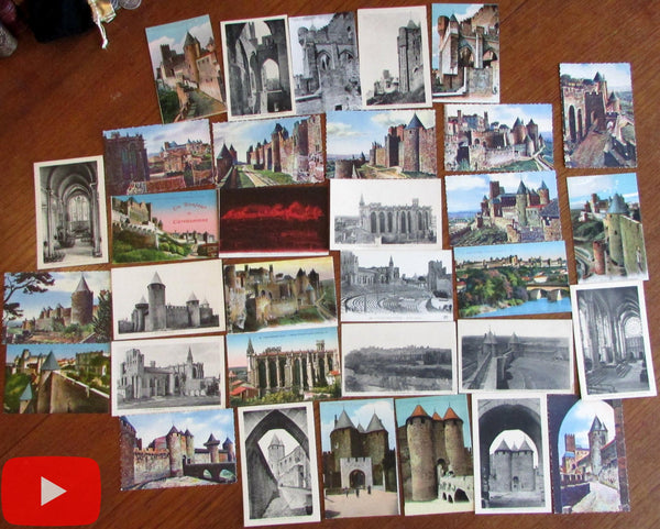 Carcassone France postcard lot x 33 vintage old postcards views