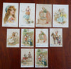 Schulyer's Chocolate Cards 1880's Lot x 10 wonderful chromolithographed Promos