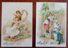 Schulyer's Chocolate Cards 1880's Lot x 10 wonderful chromolithographed Promos