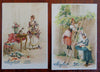 Schulyer's Chocolate Cards 1880's Lot x 10 wonderful chromolithographed Promos