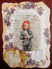 Life's May-Day shaped Calendar 1897 Children Pets cats Chromolithographed rarity
