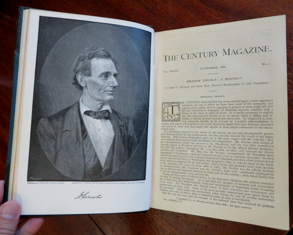 Century Illustrated Monthly 1886 Nov- 1887 April fine leather book Civil War etc